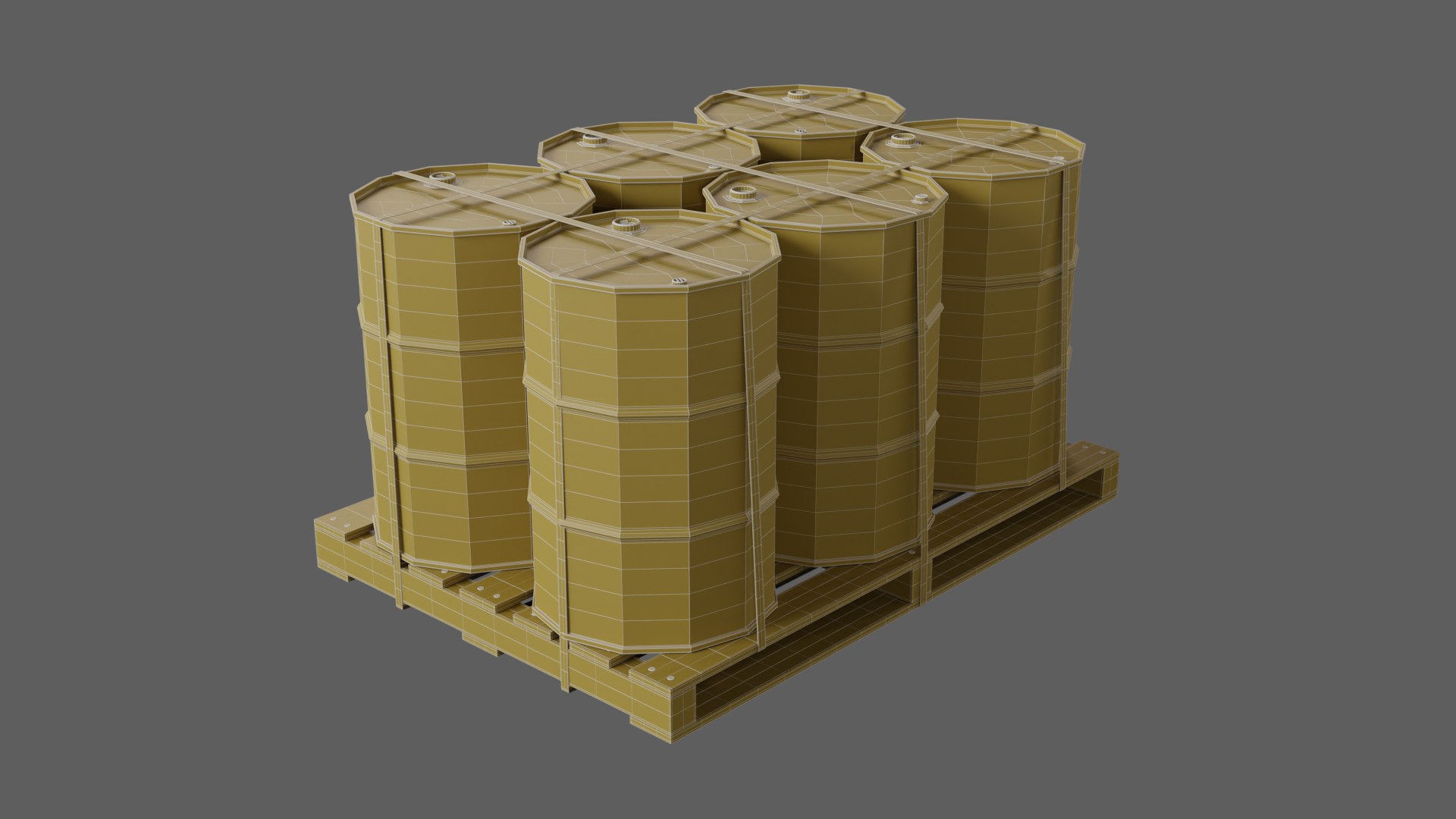 3D model Green Barrels with Pallet https://p.turbosquid.com/ts-thumb/9Q/h8bfvn/Sx/wireframe_02/jpg/1704874495/1920x1080/fit_q87/63e6c9c3d2b6a7dcbf1dd24e02e0fe6fe2201c8a/wireframe_02.jpg