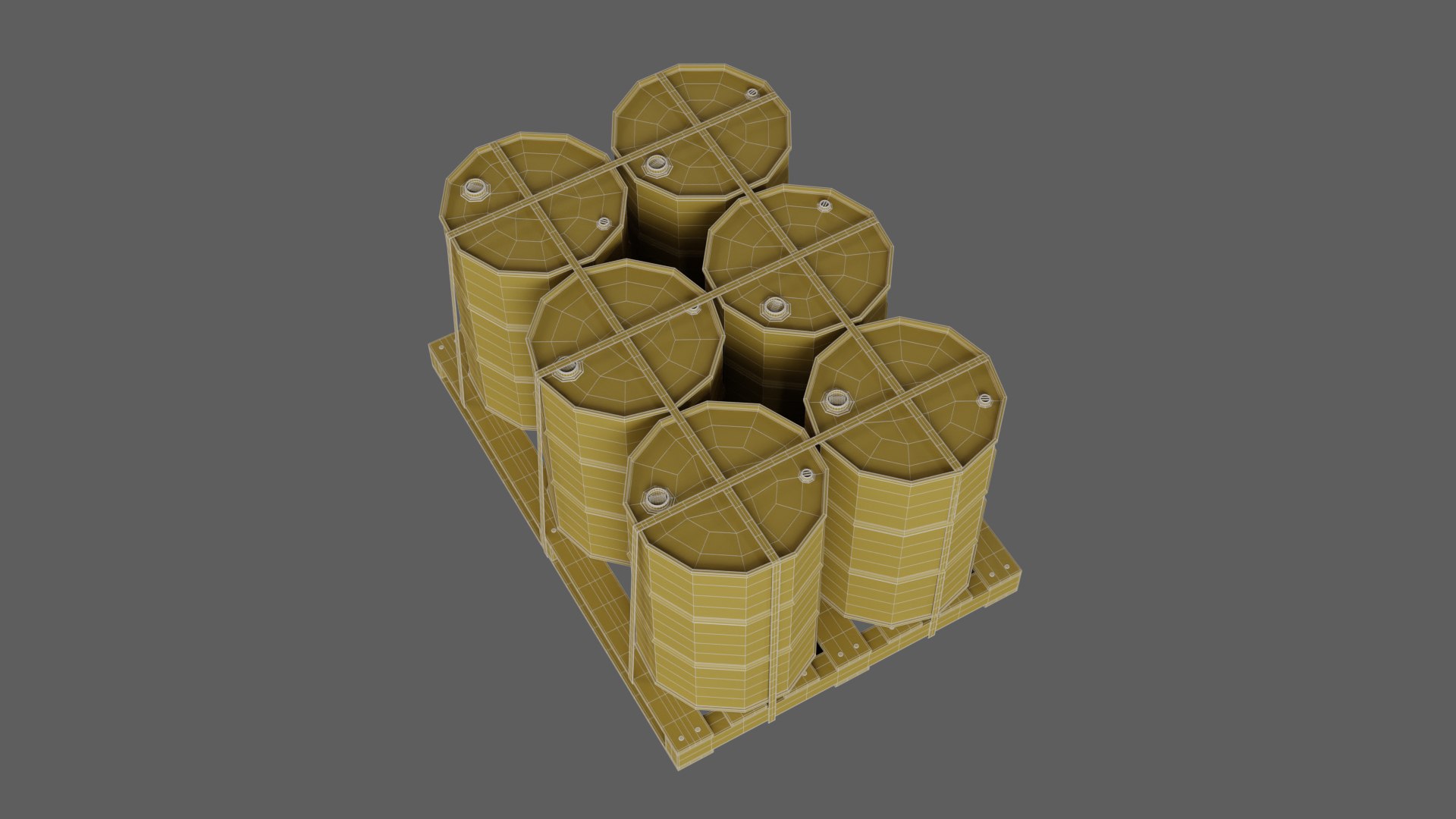 3D model Green Barrels with Pallet https://p.turbosquid.com/ts-thumb/9Q/h8bfvn/wd/wireframe_03/jpg/1704874495/1920x1080/fit_q87/7700175fdec7281b903772292ebb751586111166/wireframe_03.jpg