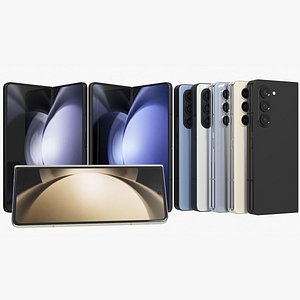 3D Samsung Galaxy Z Fold 5 All Colors Animated model