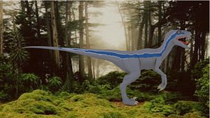 3D raptor dinosaur