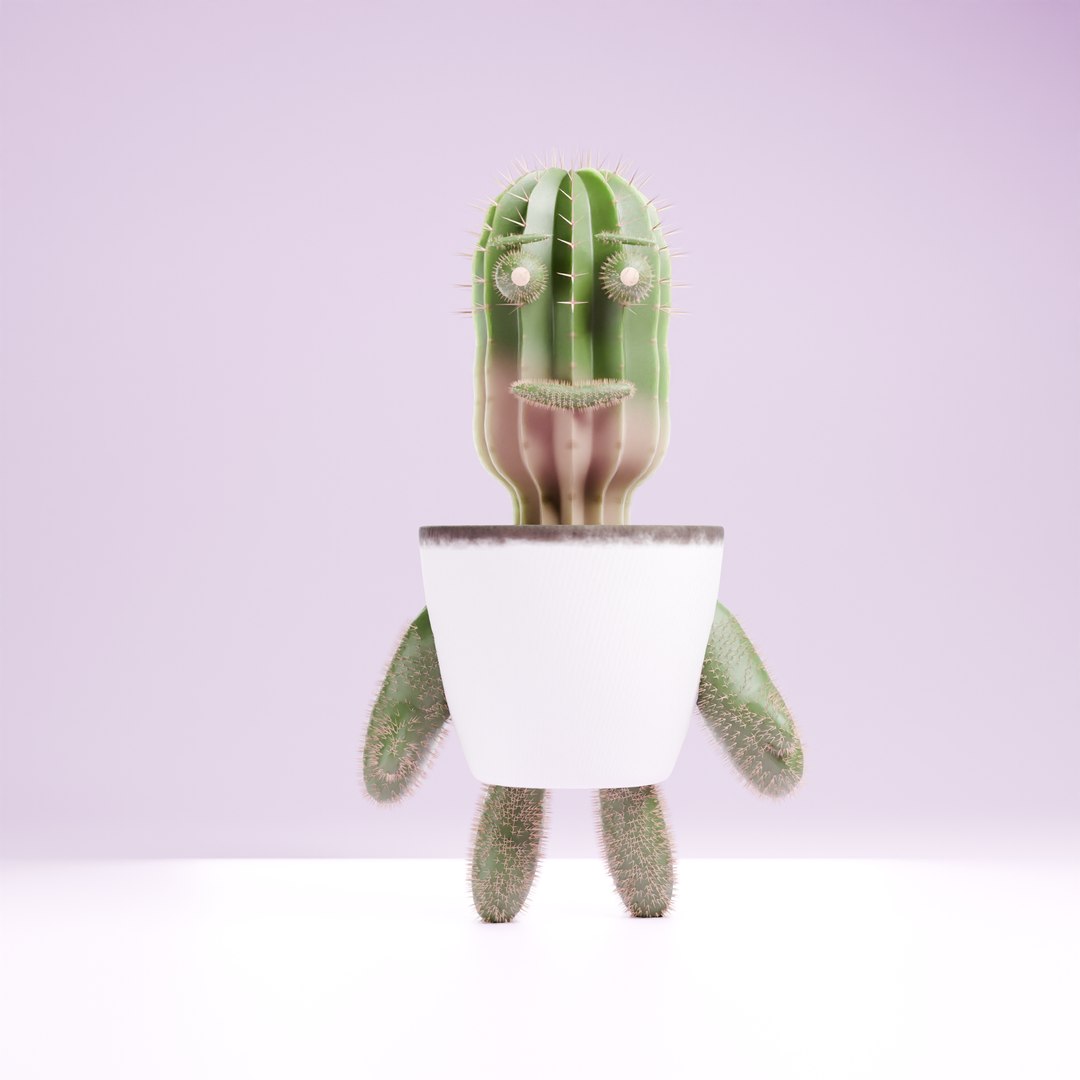 Cute Cactus Character 3D Model - TurboSquid 2288638