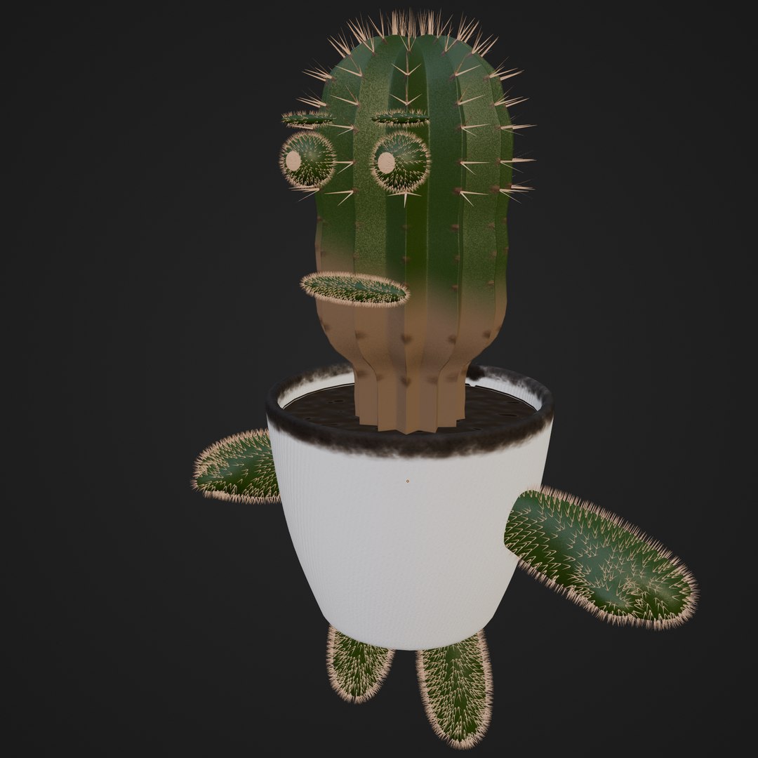 Cute Cactus Character 3D Model - TurboSquid 2288638