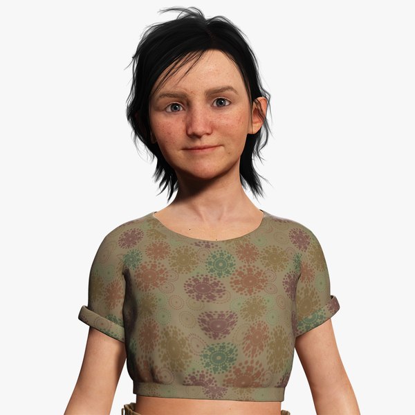 3D Charlotte - Realistic Survival girl Apocalypse kids Low-poly