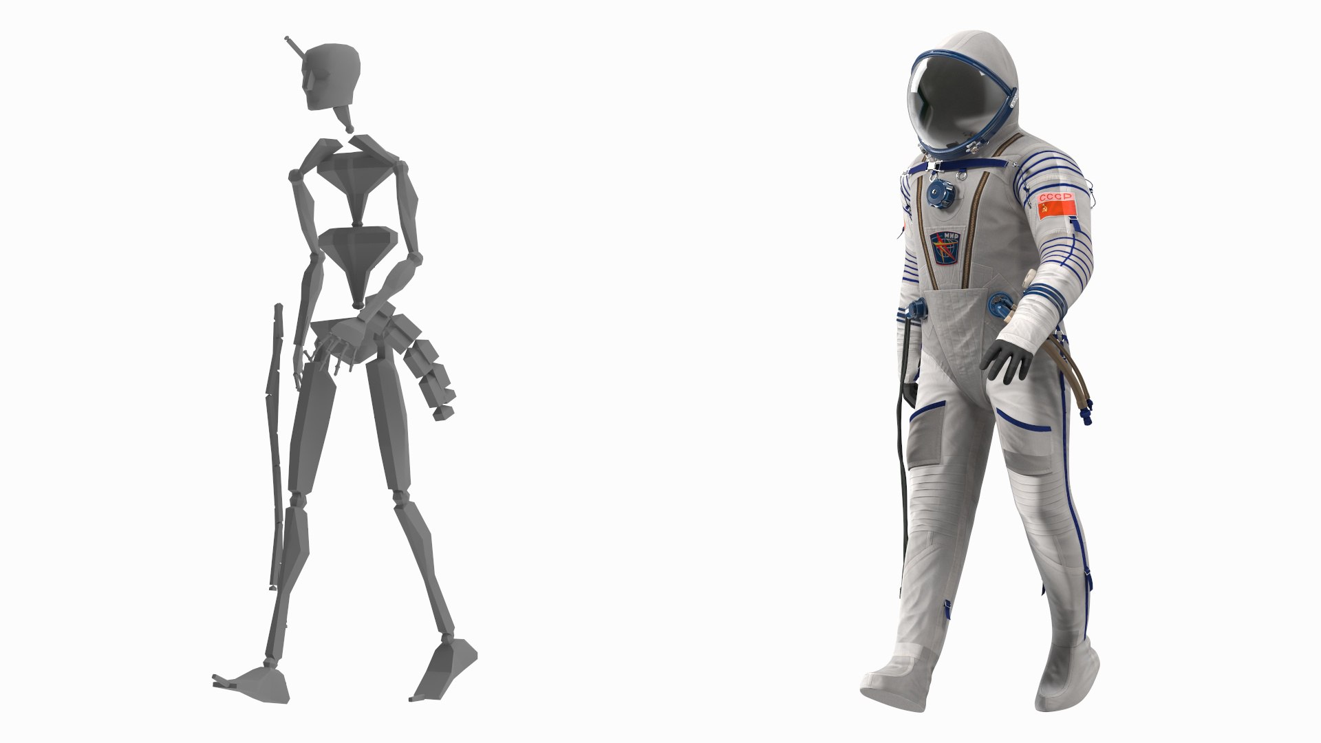 Sokol Space Suit Rigged for Maya 3D model preview
