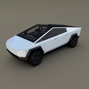 Tesla Cybertruck with interior White