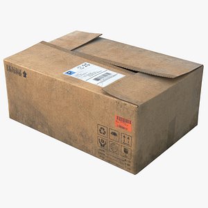 3D cardboard box board model