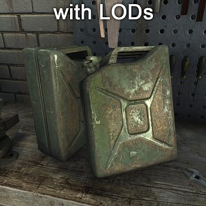 Jerrycan low poly with LODs
