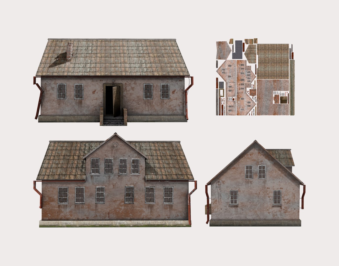 Abandoned House In European Style Low Poly 3d Turbosquid 1787461