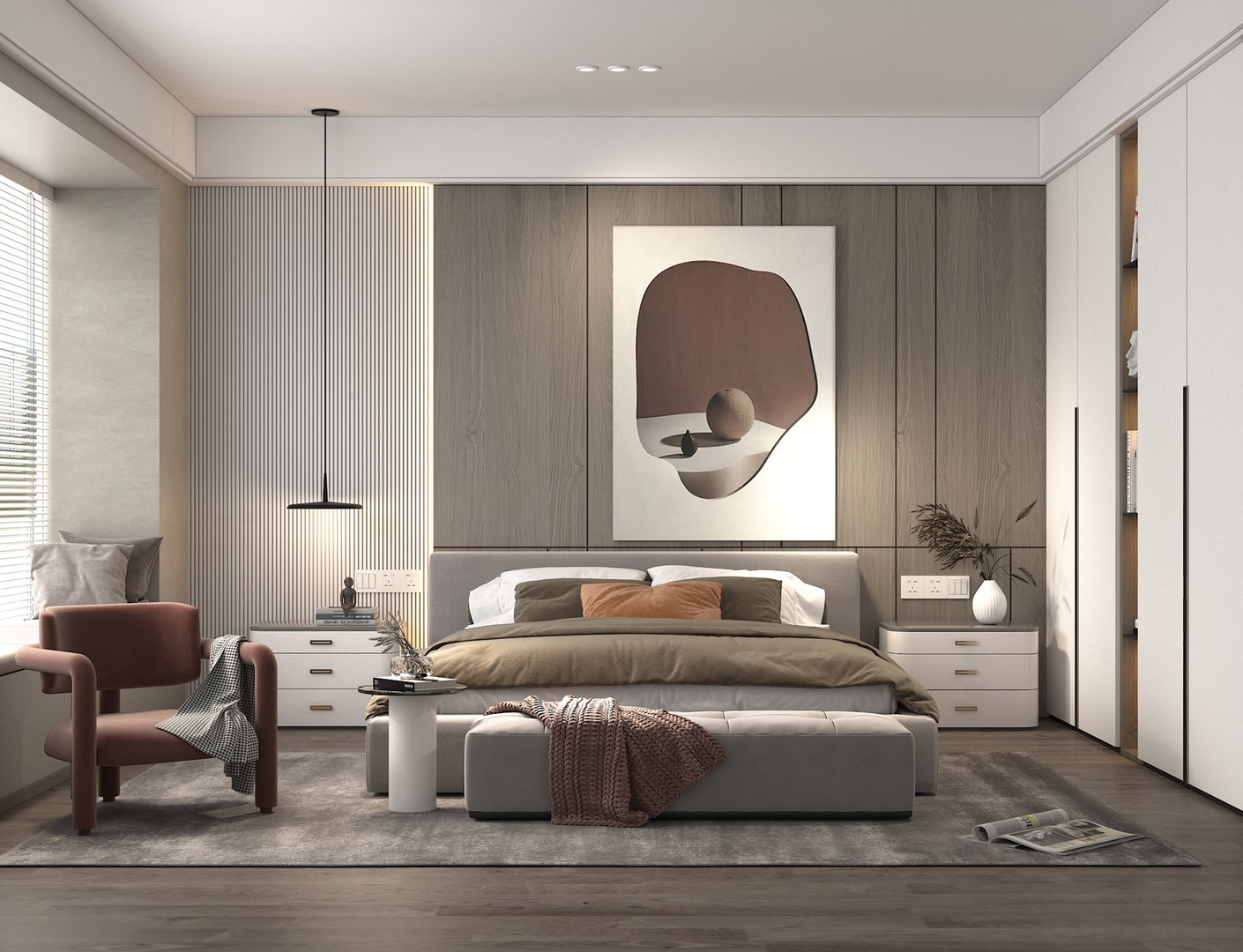 modelo 3d Modern Bedroom Interior Scene 25 - TurboSquid 2022637