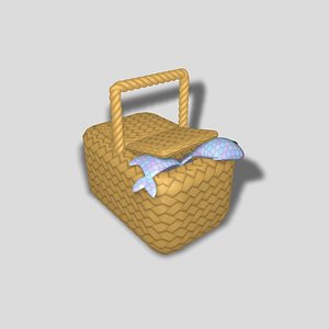 3d model basket fish