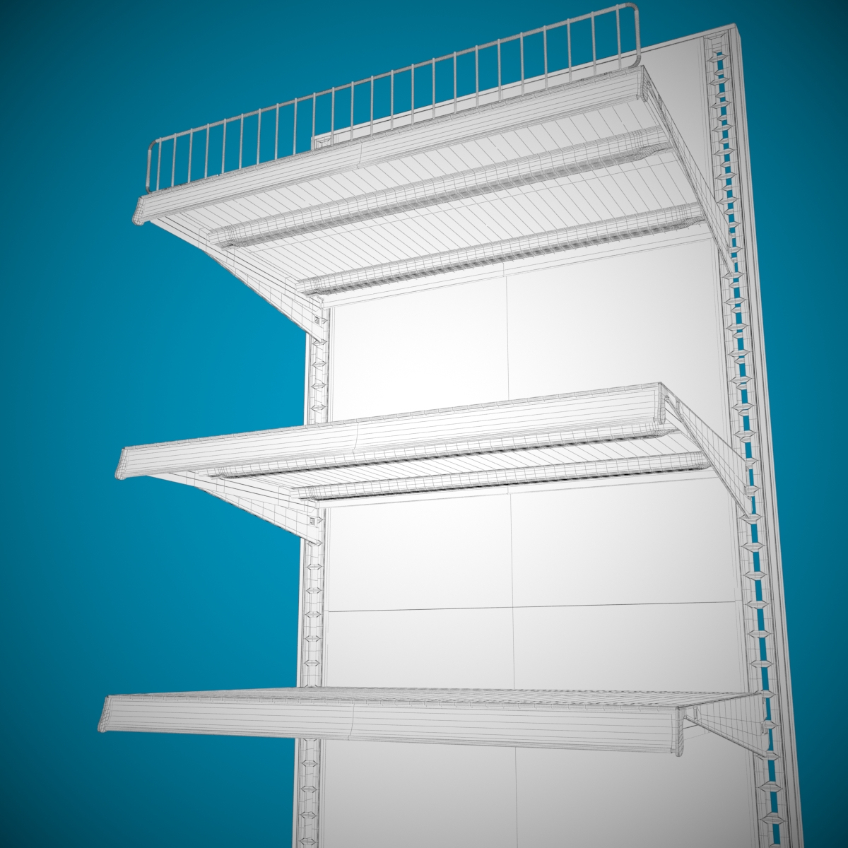 3D end cap shelves shelf model TurboSquid 1419397