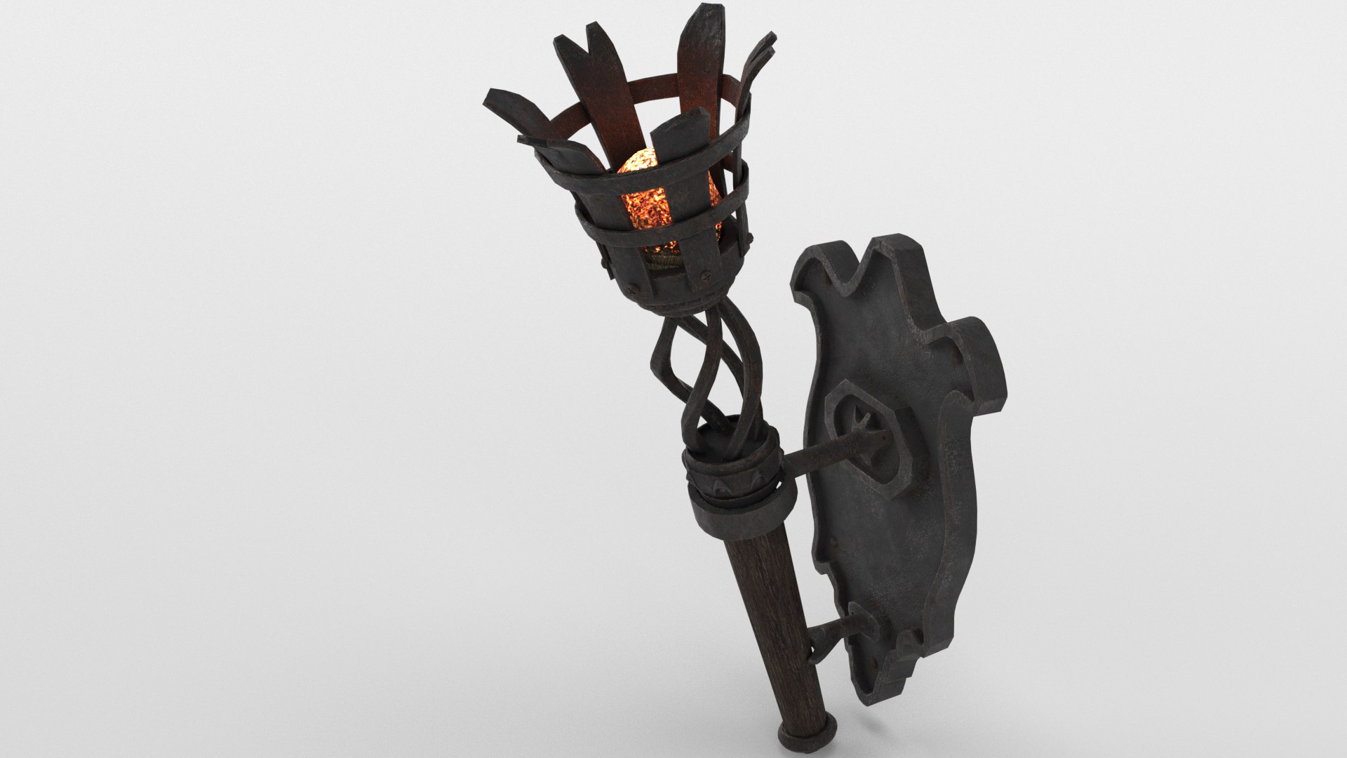 3D Medieval Torch Holder Burning Model - TurboSquid 1405911