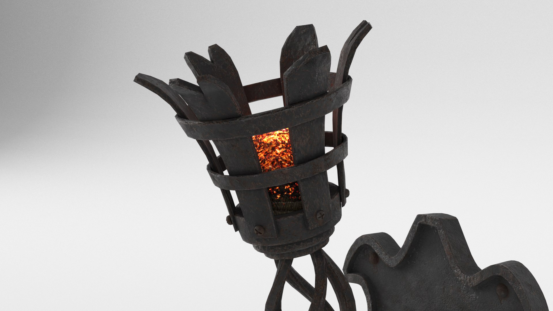 3D Medieval Torch Holder Burning Model - TurboSquid 1405911