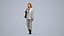 00400Mila011 - Adult Caucasian woman walking through office in autumn business attire carrying bag