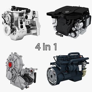 3D Car Engines 4 in 1 model