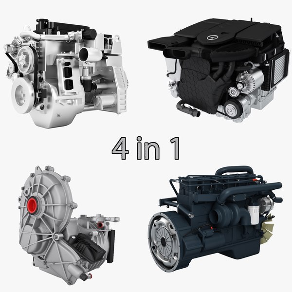 3D Car Engines 4 in 1 model