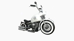 Motorcycle Cartoon A10 White - Custom Vehicle Design 3D model