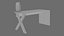 Scrivania direzionale moderna con gambe a X.