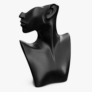 Bust Form Jewelry Display Black 3D