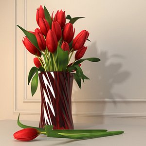 max red tulips flower