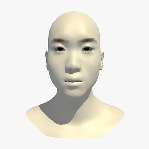 Rigged 24 Year Old Asian Male Base Head Mesh