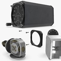 Aviation Directional Compass Indicator Animated Rigged for Cinema 4D