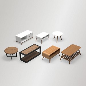 Low-poly Coffeetables Set 3D model