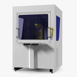 3D Enclosed Compact Robotic Welding Cell Rigged model