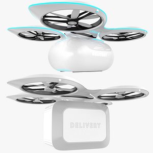 3D model Delivery Dron Quadrocopter Concept Rig