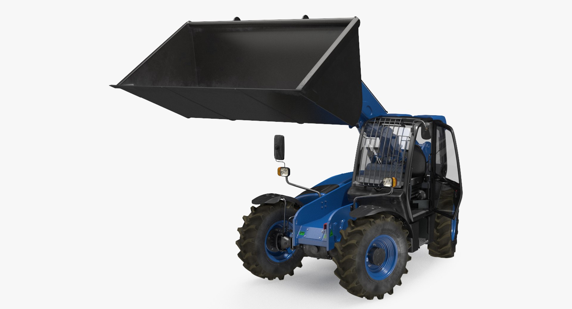 Telehandler Scoop Bucket Generic Rigged 3D model preview