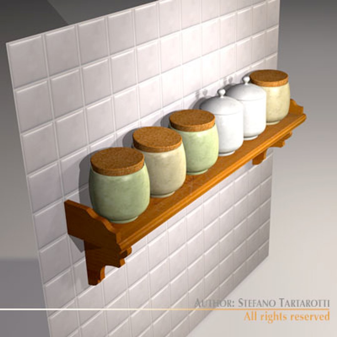 Kitchen Jar Rack 3d Obj