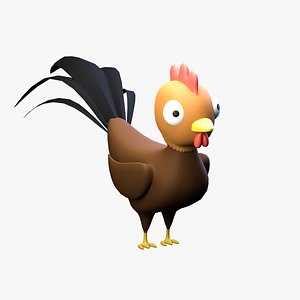 3D Cartoon Rooster model