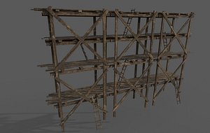 wooden scaffolding