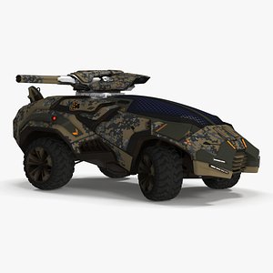 Futuristic Military Vehicle Rigged