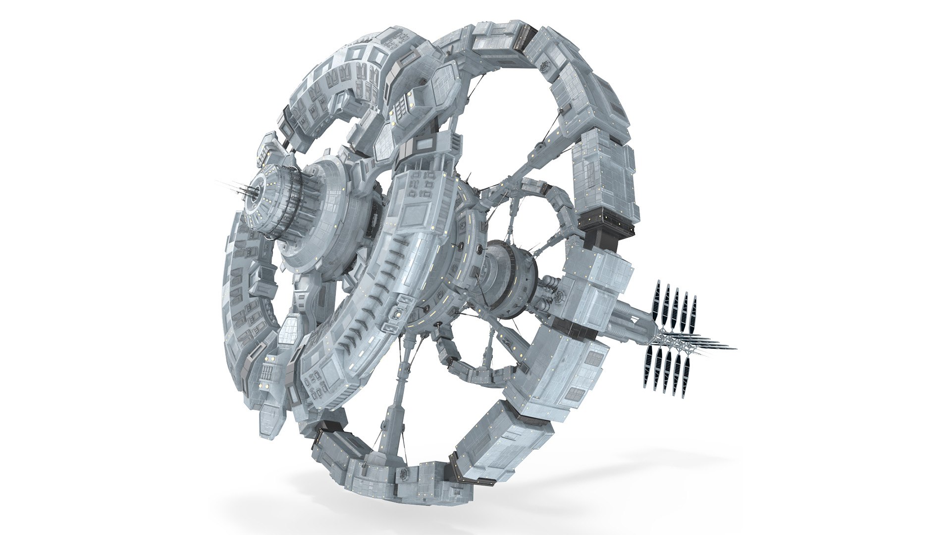 Fantastic Space Station White 3D model preview