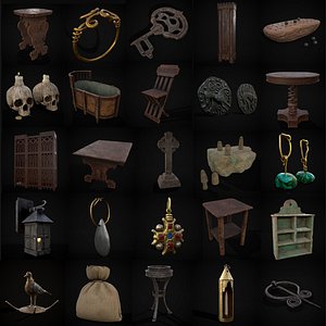 3D Medieval Prop Mix Thirty One model