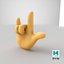love-you gesture emoji love 3D model