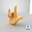 love-you gesture emoji love 3D model