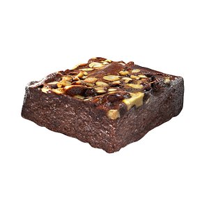 3D Chocolate brownie 4 model