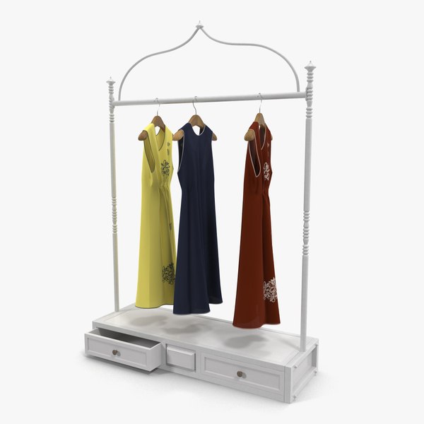 iron clothing display rack obj