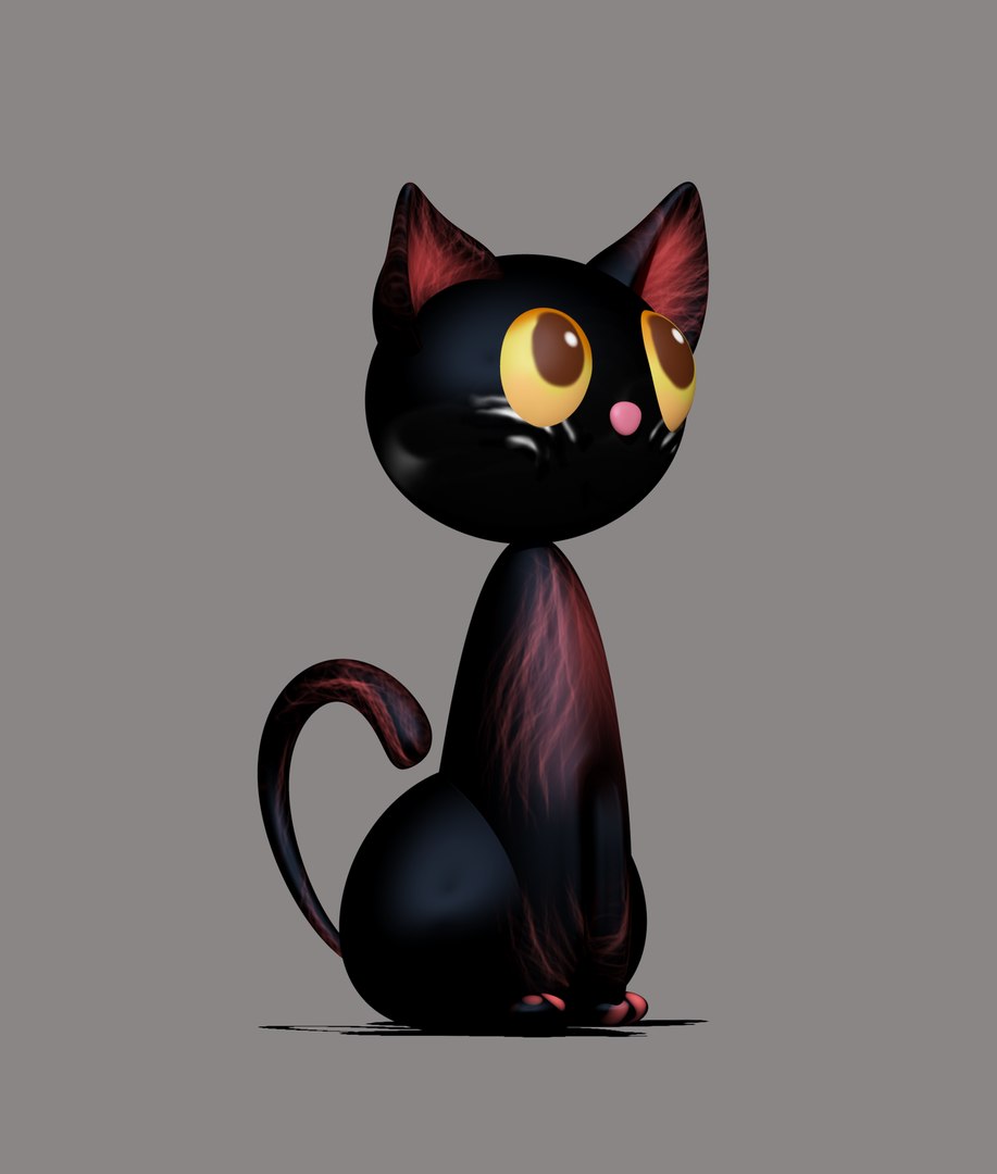3D CAT 1 - Low Poly - Black - TurboSquid 2174122