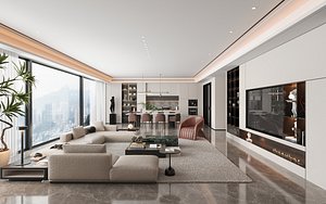 3D modern living room