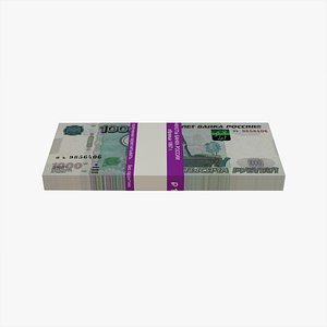 3D bank 1000 russian roubles model