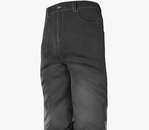 gray baggy jeans pants 3D