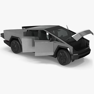 2024 Tesla Cybertruck with Lights On Rigged for Maya