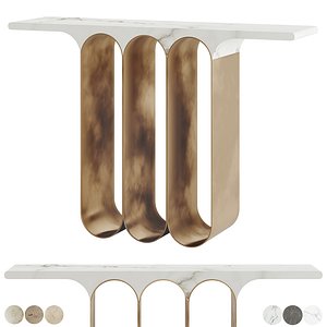 3D model Herve Langlais Steel 3 Marble Console