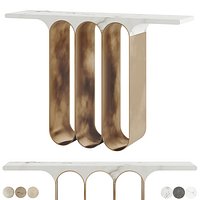 Herve Langlais Steel 3 Marble Console