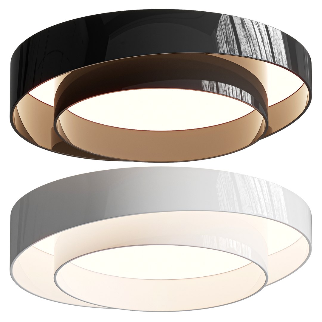 Melody Modern Double Round Led Ceiling Light 3D Model - TurboSquid 2639879