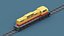 Stylized Train and Rail Wagons Low Poly 3D model