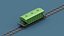 Stylized Train and Rail Wagons Low Poly 3D model